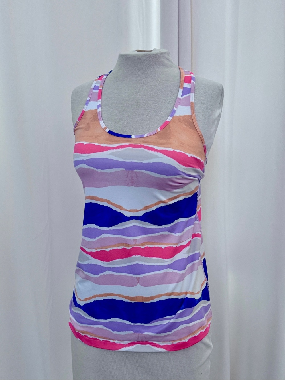 Lululemon Athletica Cool Racerback Multi-color stripe Tank Top